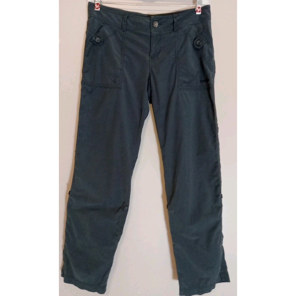 Marmot Women Grey Hiking Outdoor Straightleg Capri Roll Tab Pants Size 10